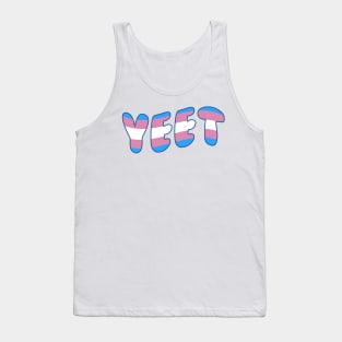 Trans Pride Yeet Transgender Pride Flag Colors Funny LGBTQ Yeet Meme Tank Top